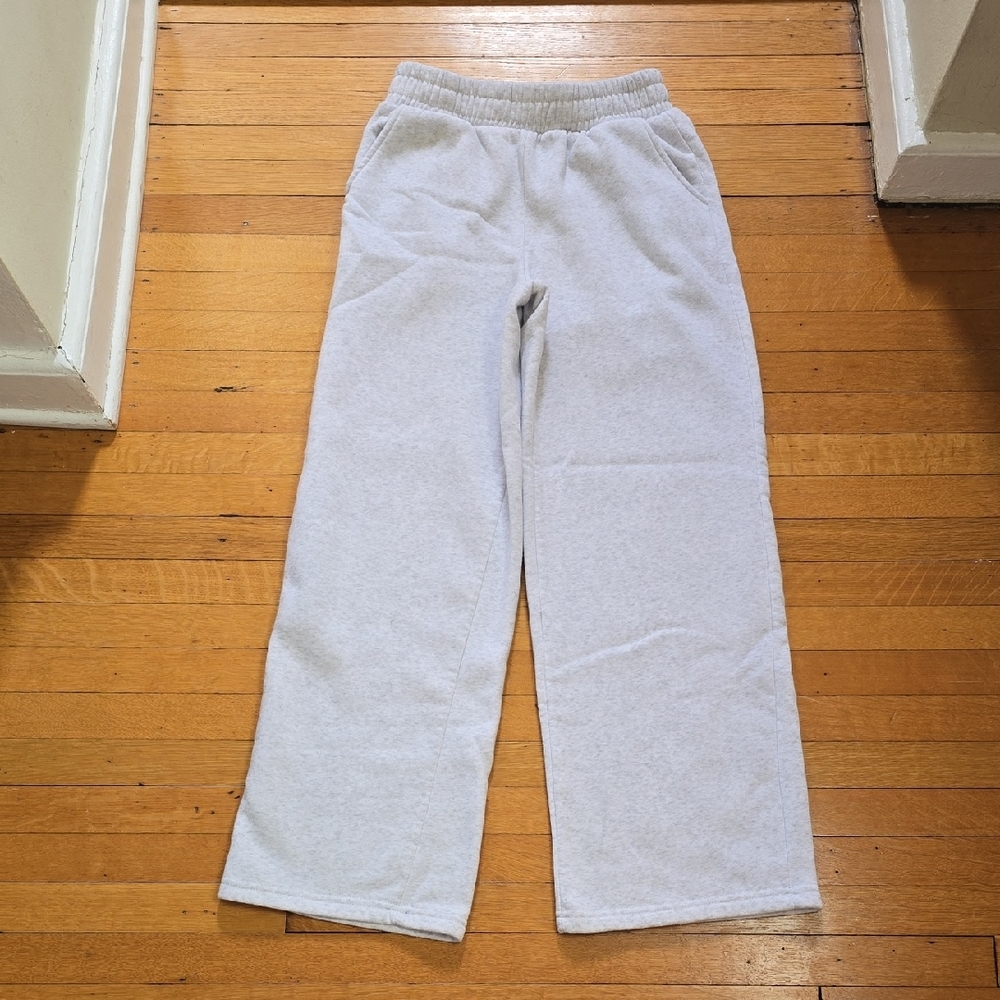 Better / Together, Lazy Sunday Heavyweight Wide Leg Joggers, Gray EUC, Women's M